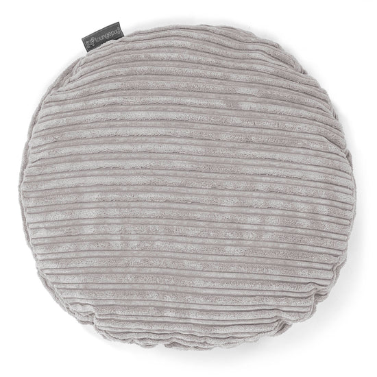 Rund Pudebetræk 50cm - Klassisk Jernbanefløjl Aluminium Søl 01