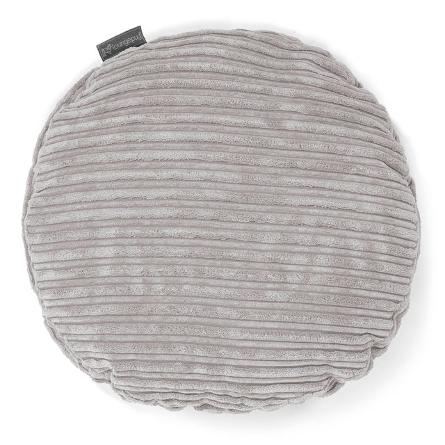 Rund Pudebetræk 50cm - Klassisk Jernbanefløjl Aluminium Søl 01