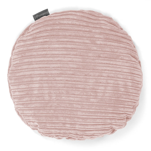 Rund Pude 50cm - Klassisk Jernbanefløjl Blush Lyserød 01