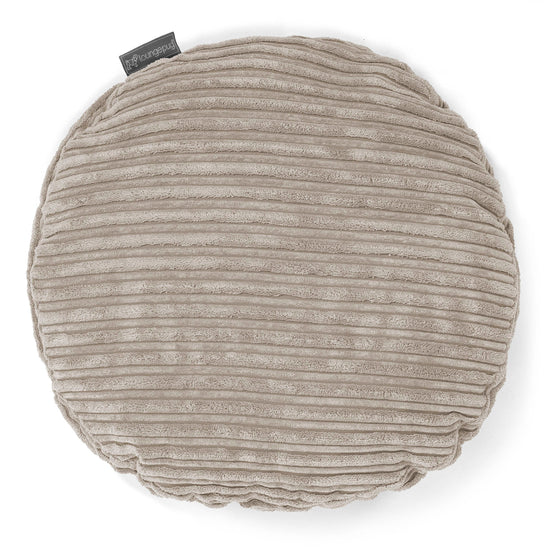 Rund Pude 50cm - Klassisk Jernbanefløjl Mink 01