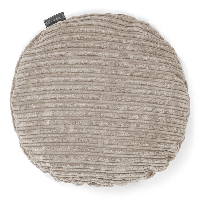 Rund Pude 50cm - Klassisk Jernbanefløjl Mink 01