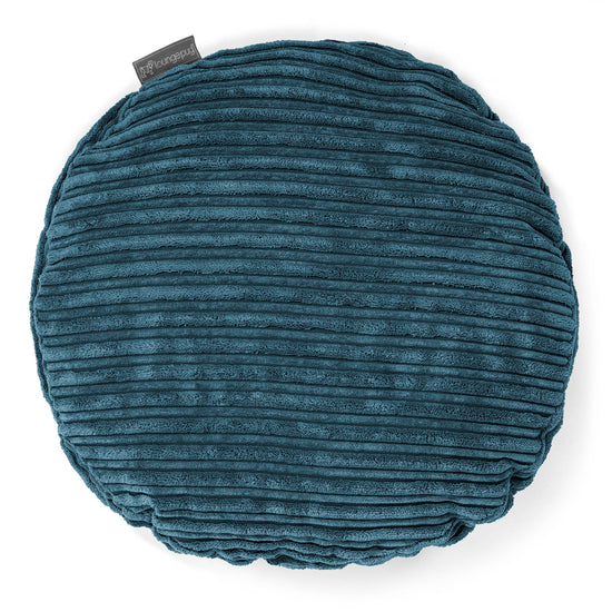 Rund Pude 50cm - Klassisk Jernbanefløjl Navy 01