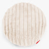 Rund Pudebetræk 50cm - Ultraplysfløjl Cremefarvet 01