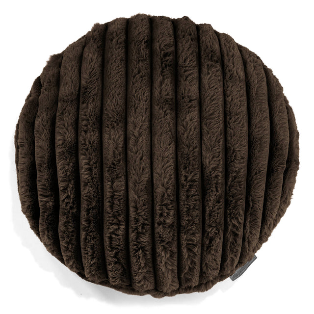Rund Pudebetræk 50cm - Ultraplysfløjl Sable 01