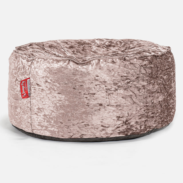 Rund Puf - Vintage-fløjl Trøffel 01