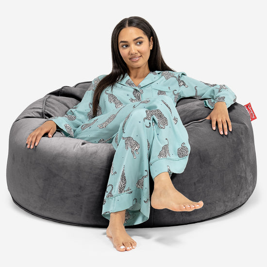 Sækkestol Sofa 'Mammut' - Fløjl Grafit Grå 01
