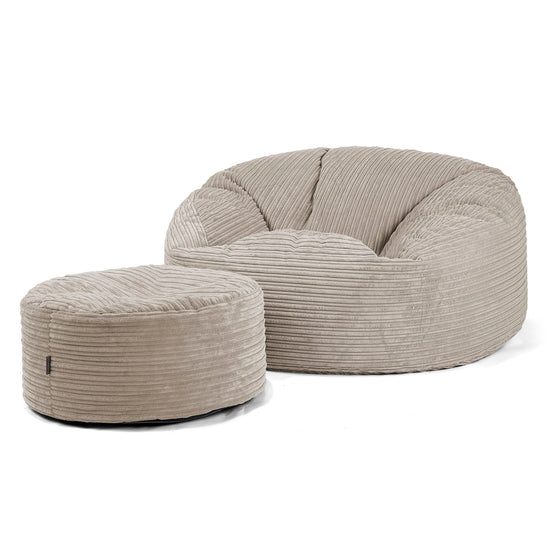 Sækkestol Sofa 'Mammut' - Klassisk Jernbanefløjl Mink 04