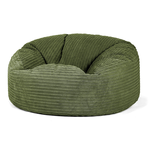 Sækkestol Sofa 'Mammut' - Klassisk Jernbanefløjl Skovgrøn 01