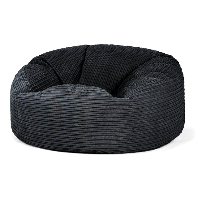 Sækkestol Sofa 'Mammut' - Klassisk Jernbanefløjl Sort 01