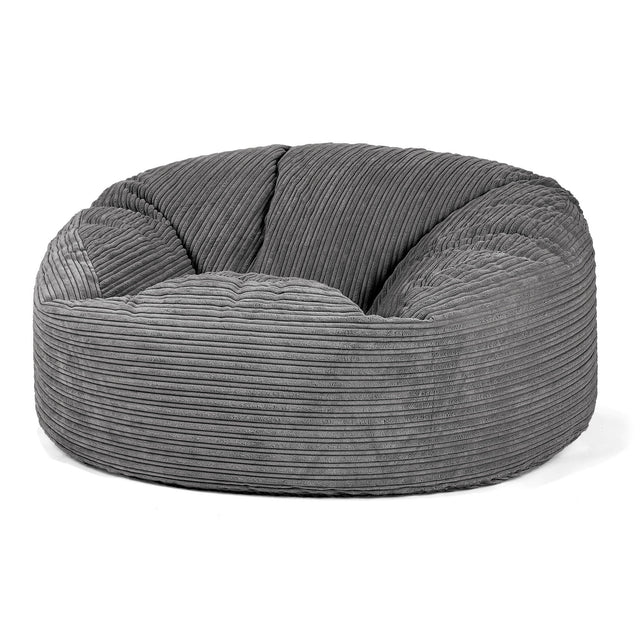 Sækkestol Sofa 'Mammut' - Klassisk Jernbanefløjl Skifergrå 01