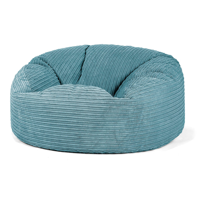 Sækkestol Sofa 'Mammut' - Klassisk Jernbanefløjl Turkis Blå 01