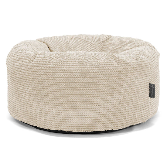 Rund Puf - Pom Pom Cremefarvet 01