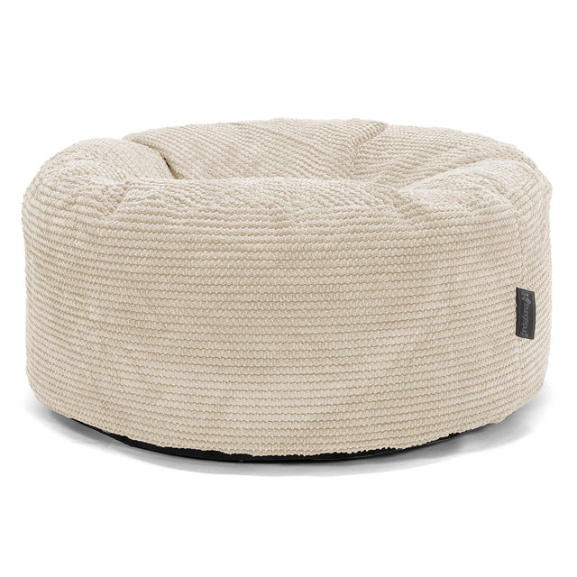 Rund Puf - Pom Pom Cremefarvet 01