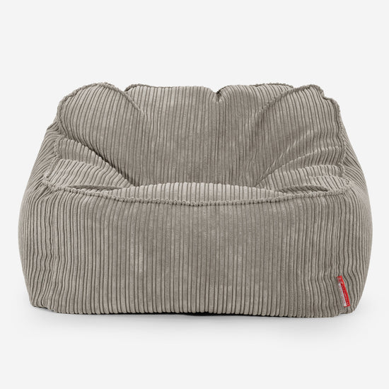 Sloucher Sækkestol - Klassisk Jernbanefløjl Mink 01