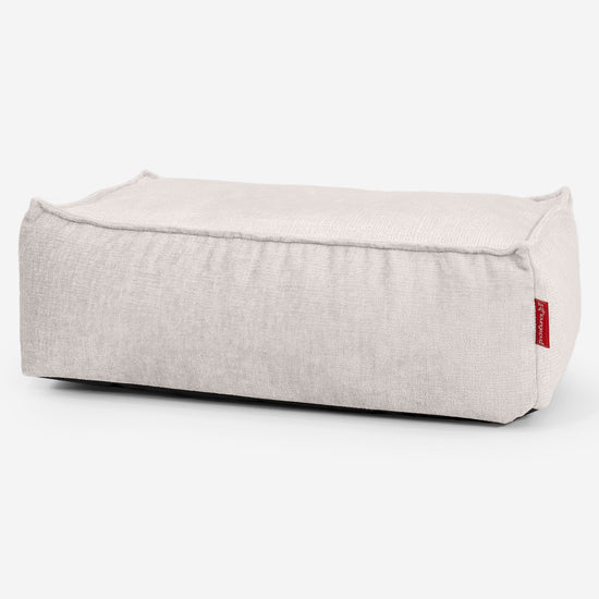 Stor Fodskammel - Chenille Cremefarvet 01