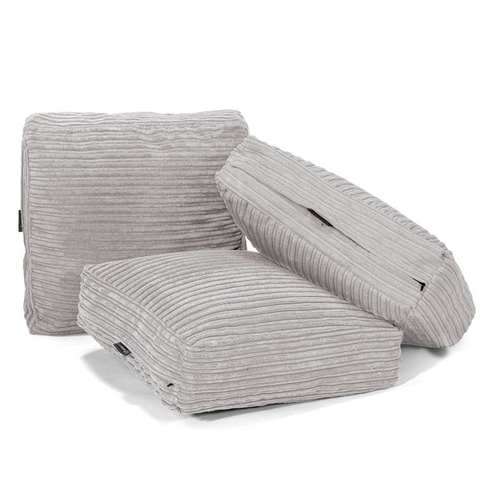 Stor Gulvpude - Klassisk Jernbanefløjl Aluminium Søl 04