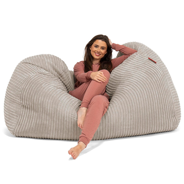 Stor Sækkestol Sofa - Klassisk Jernbanefløjl Mink 03