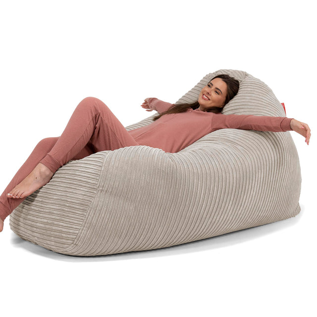 Stor Sækkestol Sofa - Klassisk Jernbanefløjl Mink 02