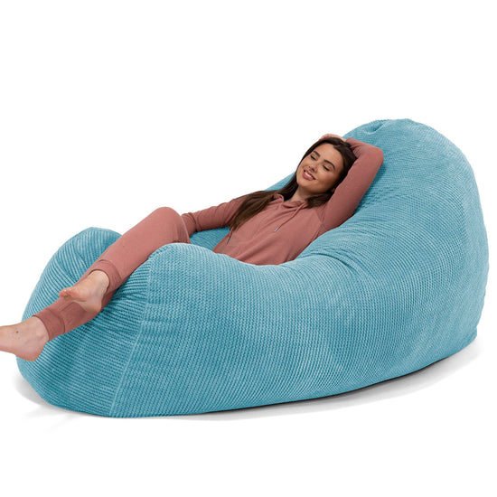 Stor Sækkestol Sofa - Pom Pom Turkis Blå 02