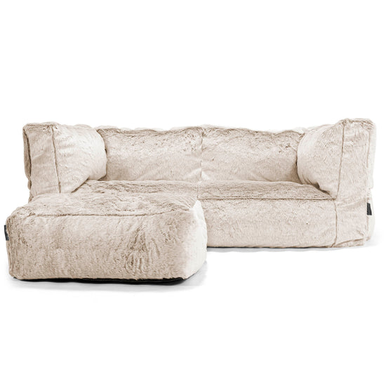 Albert Sækkestol Sofa 2 pers - Imiteret Kaninpels Gyldenbrun 02