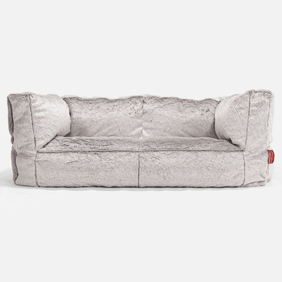 Albert Sækkestol Sofa 2 pers - Imiteret Kaninpels Lysegrå 01