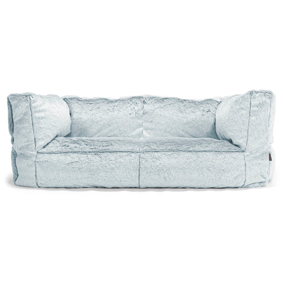 Albert Sækkestol Sofa 2 pers - Imiteret Kaninpels Støvet Blå 01
