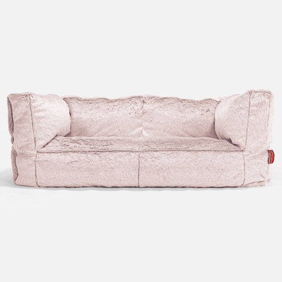 Albert Sækkestol Sofa 2 pers - Imiteret Kaninpels Støvet Lyserød 01