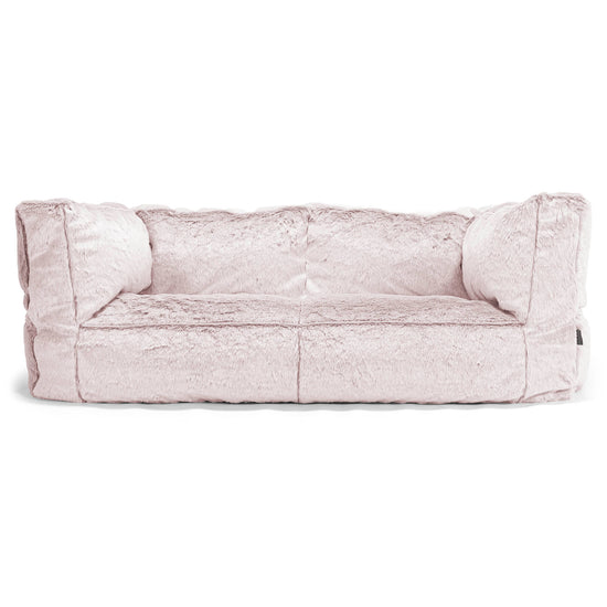 Albert Sækkestol Sofa 2 pers - Imiteret Kaninpels Støvet Lyserød 01