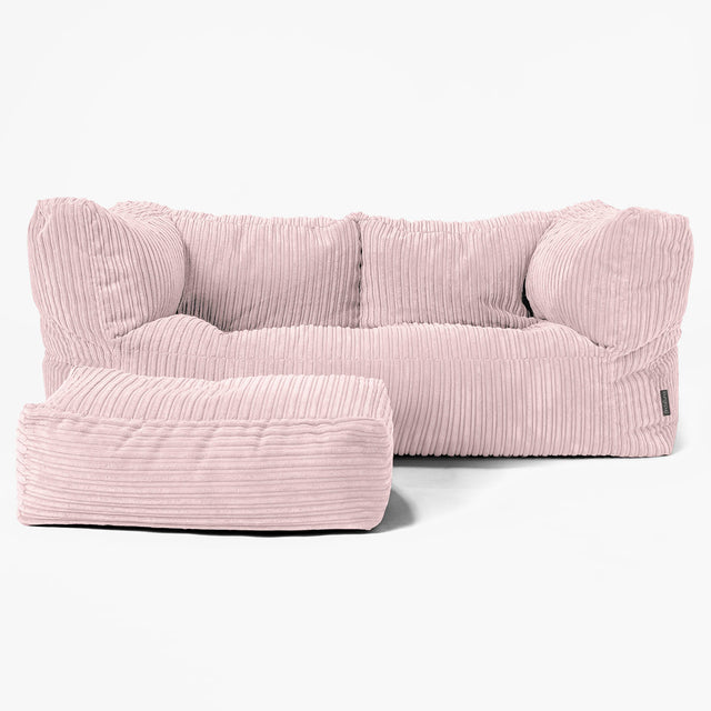 Albert Sækkestol Sofa 2 pers - Klassisk Jernbanefløjl Blush Lyserød 02