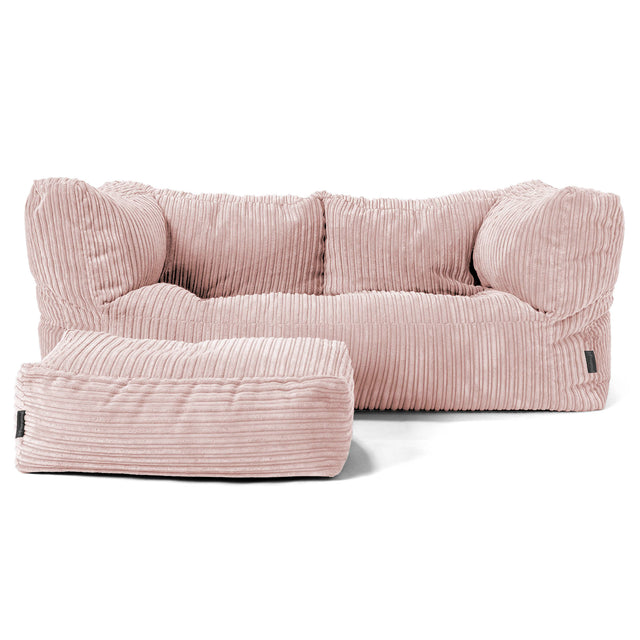 Albert Sækkestol Sofa 2 pers - Klassisk Jernbanefløjl Blush Lyserød 02