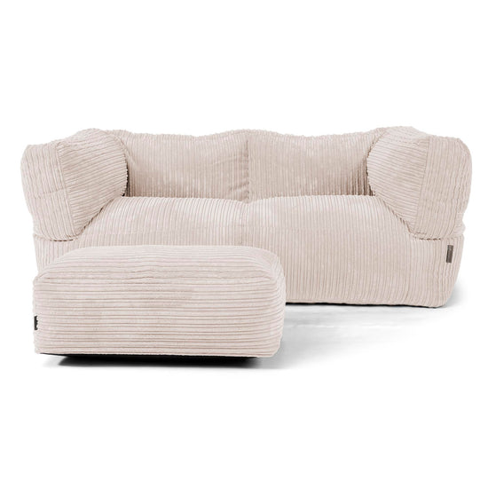 Albert Sækkestol Sofa 2 pers - Klassisk Jernbanefløjl Elfenben 02