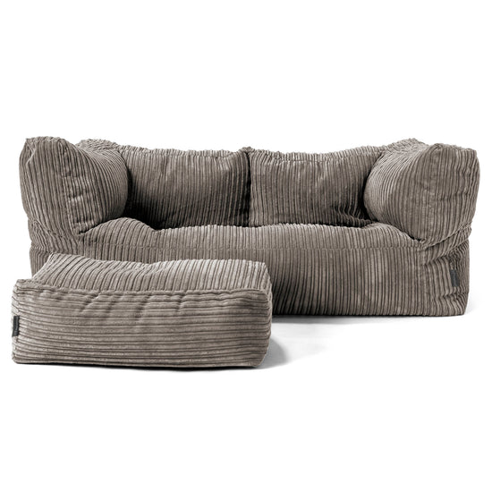 Albert Sækkestol Sofa 2 pers - Klassisk Jernbanefløjl Grafit Grå 02