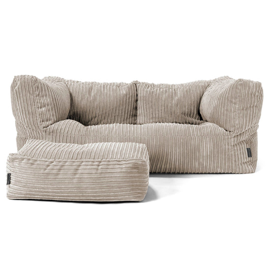 Albert Sækkestol Sofa 2 pers - Klassisk Jernbanefløjl Mink 02