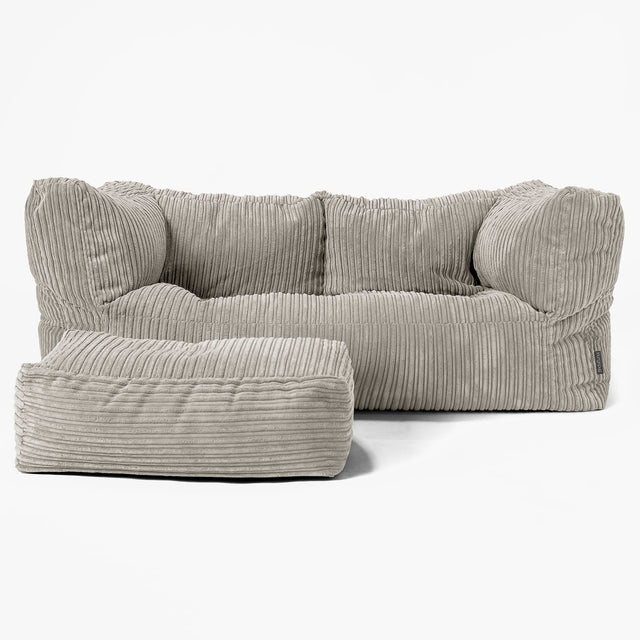 Albert Sækkestol Sofa 2 pers - Klassisk Jernbanefløjl Mink 02
