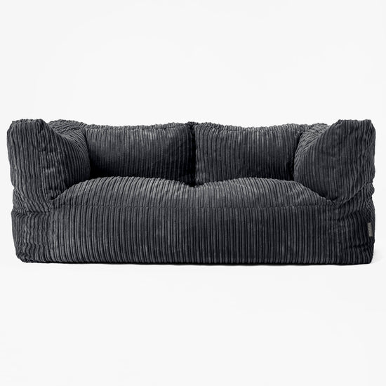 Albert Sækkestol Sofa 2 pers - Klassisk Jernbanefløjl Sort 01