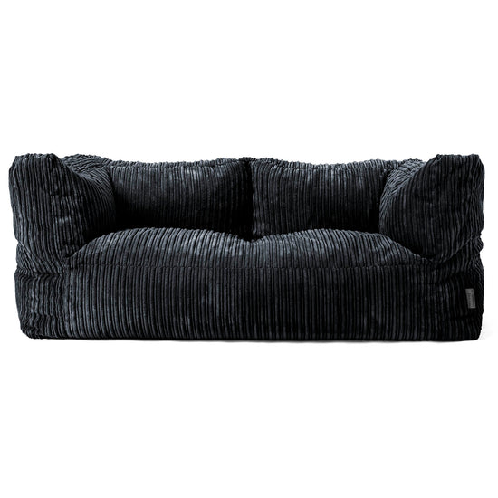 Albert Sækkestol Sofa 2 pers - Klassisk Jernbanefløjl Sort 01