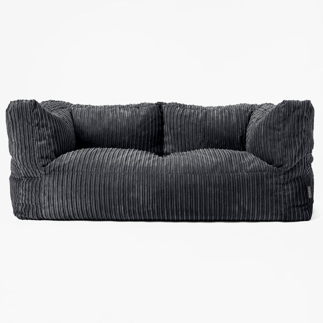 Albert Sækkestol Sofa 2 pers - Klassisk Jernbanefløjl Sort 01