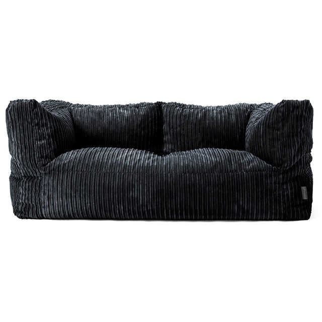 Albert Sækkestol Sofa 2 pers - Klassisk Jernbanefløjl Sort 01