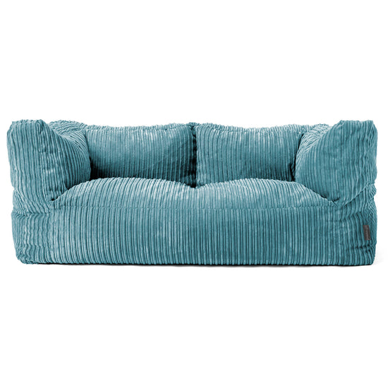 Albert Sækkestol Sofa 2 pers - Klassisk Jernbanefløjl Turkis Blå 01