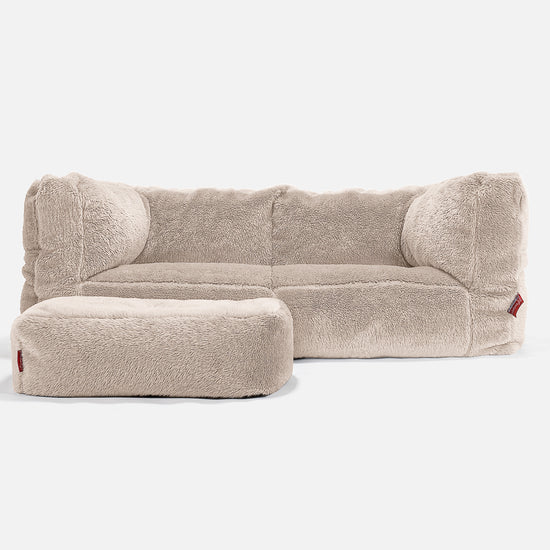 Albert Sækkestol Sofa 2 pers - Korthåret Imiteret Pels Mink 02