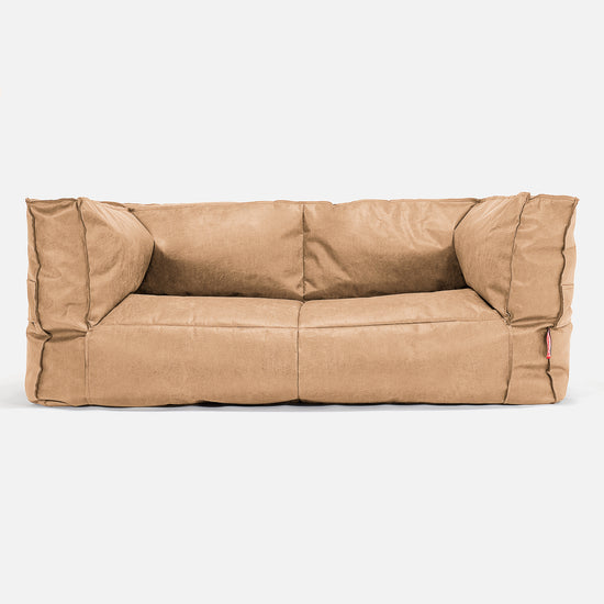 Albert Sækkestol Sofa 2 pers - Nødstedte Læder Lysebrun 01