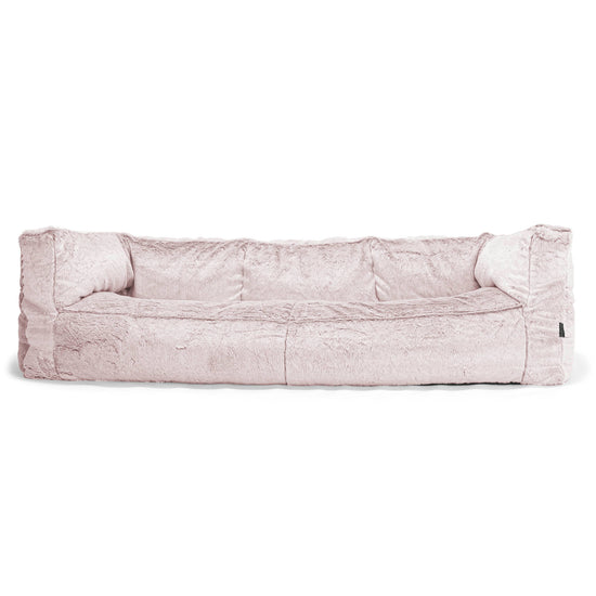 Albert Sækkestol Sofa 3 pers - Imiteret Kaninpels Støvet Lyserød 01