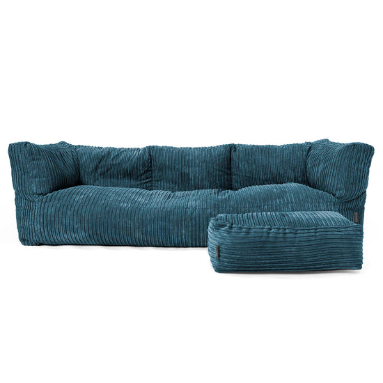 Albert Sækkestol Sofa 3 pers - Klassisk Jernbanefløjl Navy 02