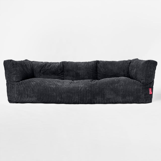 Albert Sækkestol Sofa 3 pers - Klassisk Jernbanefløjl Sort 01