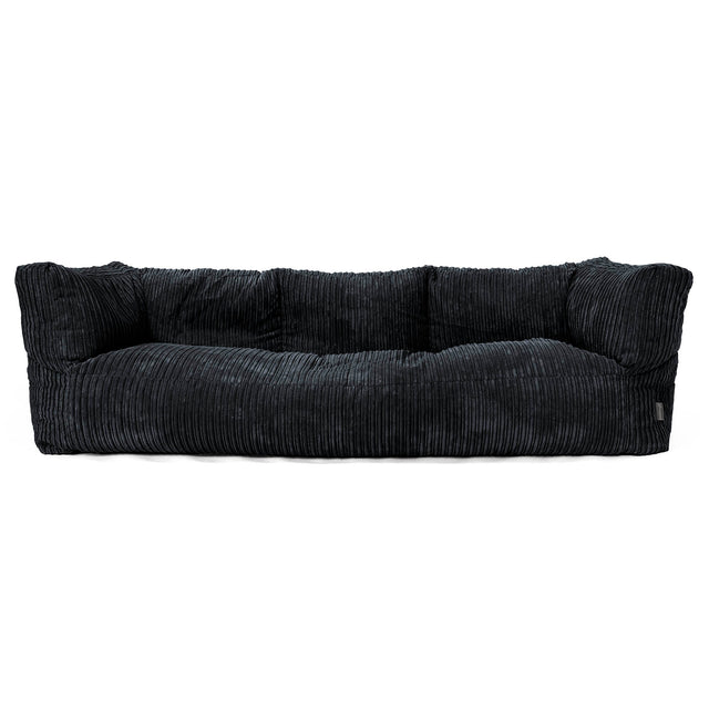 Albert Sækkestol Sofa 3 pers - Klassisk Jernbanefløjl Sort 01