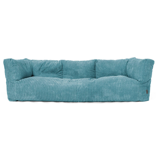 Albert Sækkestol Sofa 3 pers - Klassisk Jernbanefløjl Turkis Blå 01
