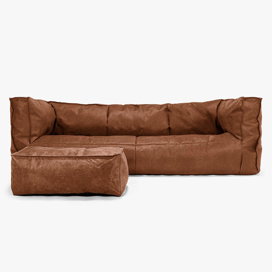 Albert Sækkestol Sofa 3 pers - Nødstedte Læder Karamel 02