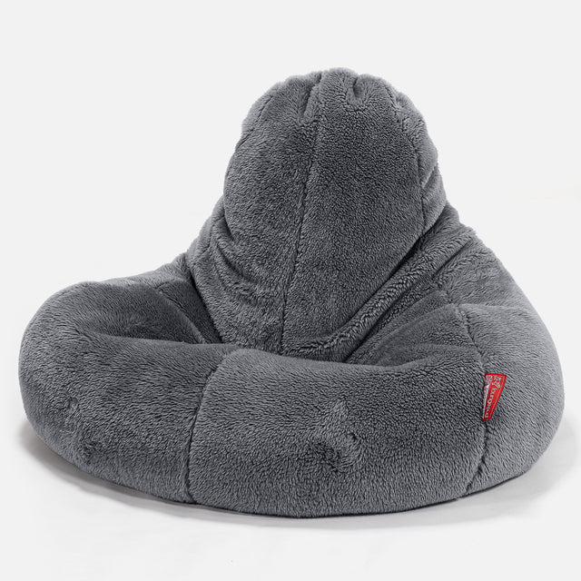 Ultra Lux-gaming-sækkestol - Korthåret Imiteret Pels Mørkegrå 01