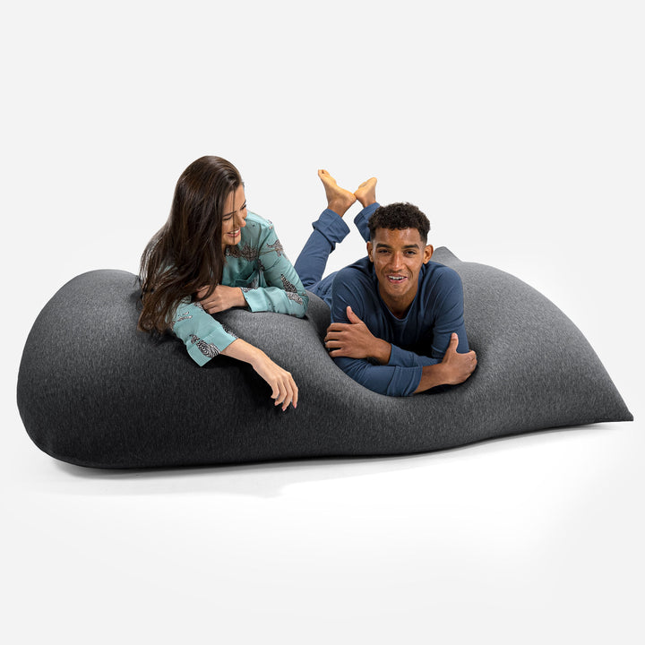 Venti XXL Kæmpe Sækkestol - Strækbar Bomuld Grafit 03