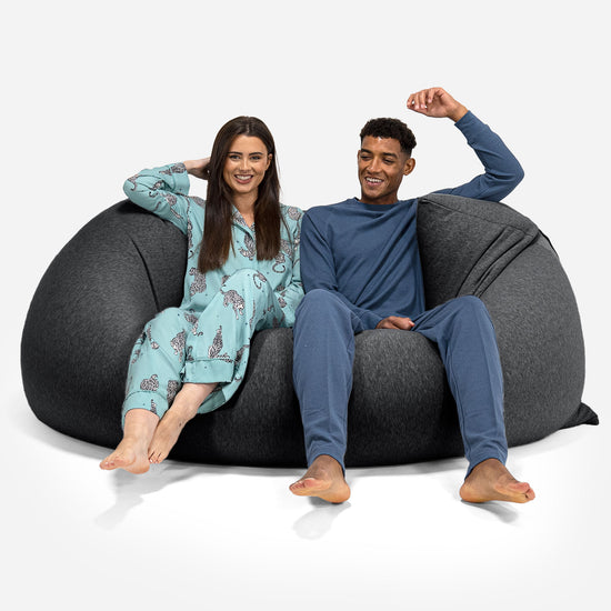 Venti XXL Kæmpe Sækkestol - Strækbar Bomuld Grafit 04